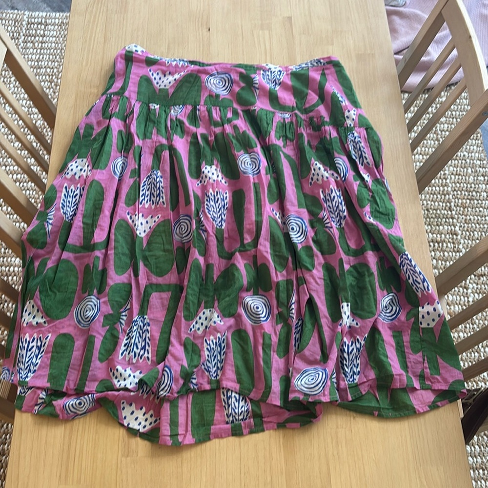 Gorman Clothing Colorful Drop Waist Cotton Midi Skirt